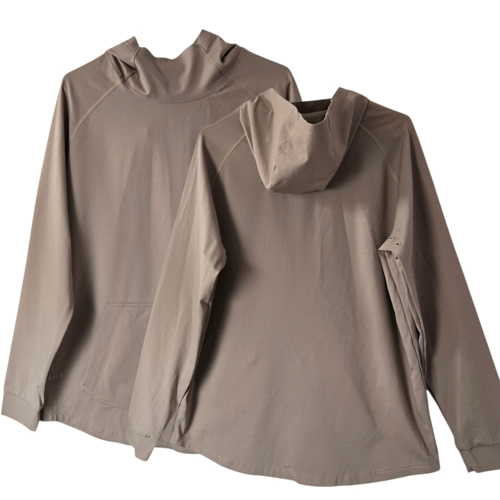 BYLT Premium Basics Elite Drop Cut Performance Pullover Hoodie Pocket Sand - Picture 1 of 15